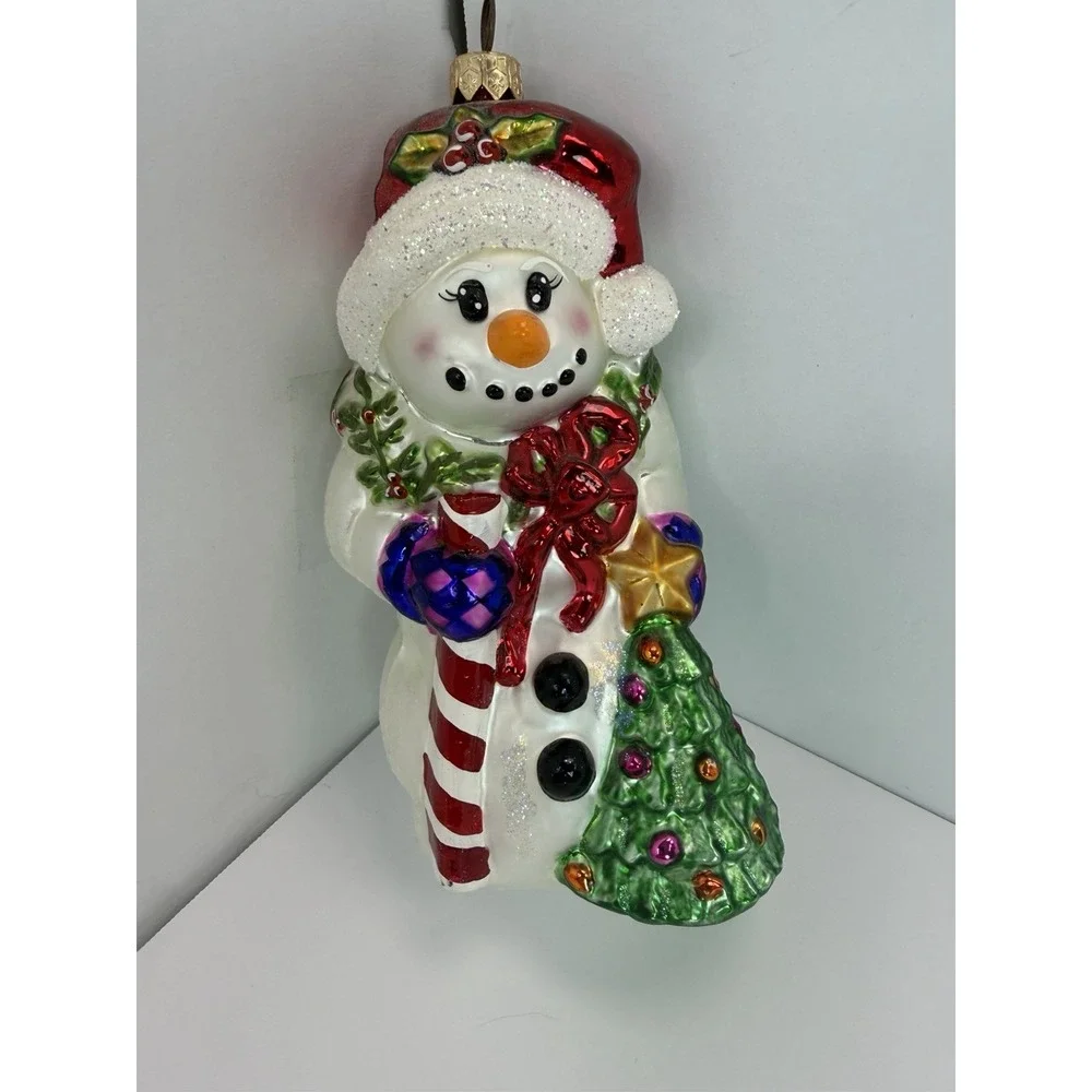 Christopher Radko Holly Day Snowman Ornament 6.5